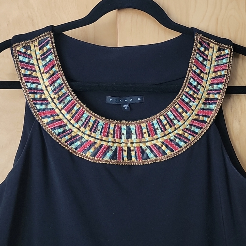 TIANA B Linen Embroidered Sleeveless Dress - Picture 2 of 10